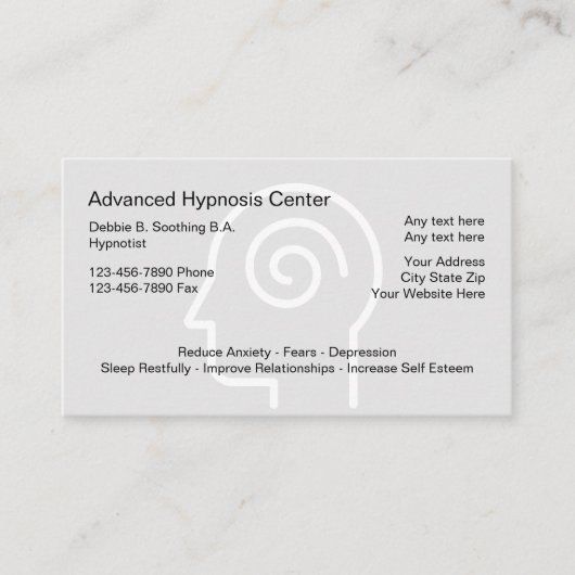 Cartes de visite de graphique de tête de thème (Devant)