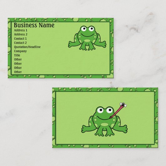 Cartes de visite de grenouille (Devant / Derrière)