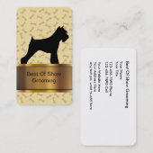 Cartes de visite de Grooming (Devant / Derrière)
