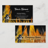 Cartes de visite de guitare de flamme (Devant / Derrière)