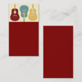 Cartes de visite de guitares - rouge (Devant / Derrière)