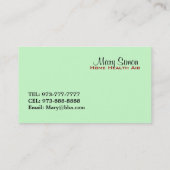 Cartes de visite de HHA (Dos)