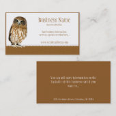 Cartes de visite de hibou (Devant / Derrière)