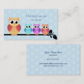 Cartes de visite de hibou de babysitter (Devant / Derrière)