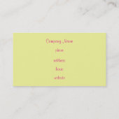 Cartes de visite de Jacquard de chaux rose Retro (Dos)