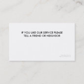 Cartes de visite de jardinier (Dos)