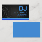 Cartes de visite de jockey de disque du DJ bleus (Devant / Derrière)