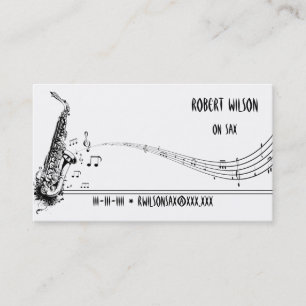 Cartes de visite de joueur de saxophone