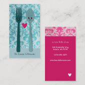 Cartes de visite de Kawaii Silverware (Devant / Derrière)