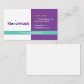 Cartes de visite de Kindermusik (Devant / Derrière)