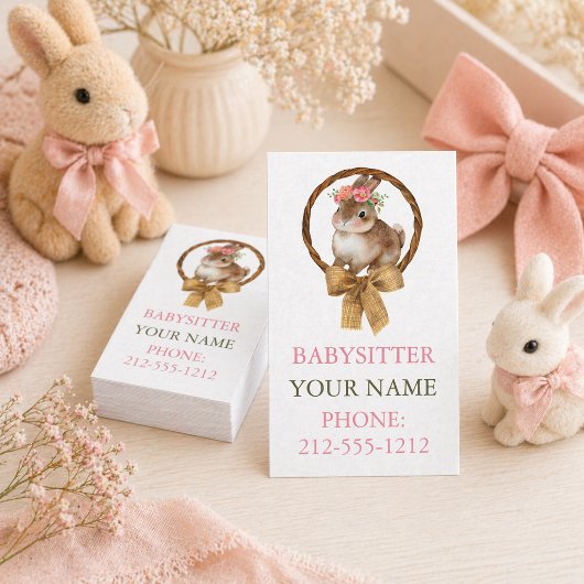 Cartes de visite de la babysitteuse à arc en ciel