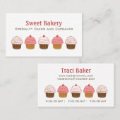 Cartes de visite de la boulangerie Cupcake (Devant / Derrière)