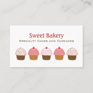 Cartes de visite de la boulangerie Cupcake