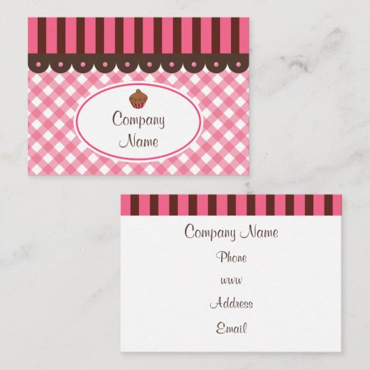 Cartes de visite de la boulangerie Cupcake (Devant / Derrière)