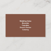 Cartes de visite de la boulangerie Cupcake (Dos)