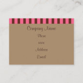 Cartes de visite de la boulangerie Cupcake (Dos)