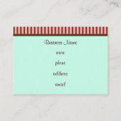 Cartes de visite de la boulangerie Cupcake (Dos)