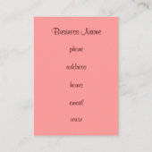 Cartes de visite de la boulangerie Cupcake (Dos)