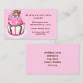 Cartes de visite de la boulangerie moderne Pink Ca (Devant / Derrière)