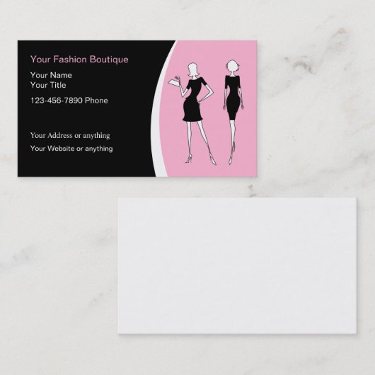 Cartes de visite de la boutique de mode (Devant / Derrière)