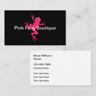 Cartes de visite de la boutique de mode grenouille
