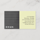 Cartes de visite de la Boutique nuptiale (Dos)