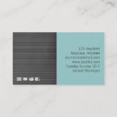 Cartes de visite de la Boutique nuptiale (Dos)