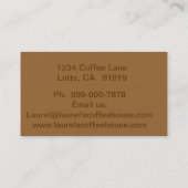 Cartes de visite de la cafétéria (Dos)