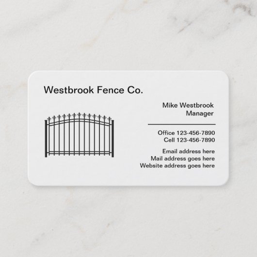 Cartes de visite De La Clôture Résidentielle Et Co (Devant)