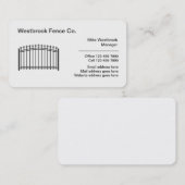 Cartes de visite De La Clôture Résidentielle Et Co (Devant / Derrière)