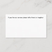 Cartes de visite de la construction d'amélioration (Dos)