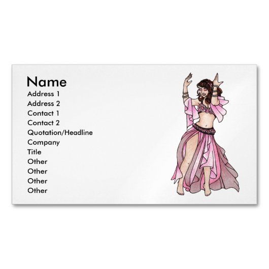 Cartes de visite de la danseuse du ventre Habibi (devant)