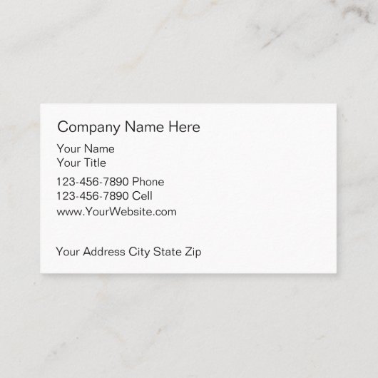 Cartes de visite de la faune zébrée (Dos)