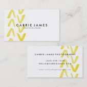 Cartes de visite de la flèche d'aquarelle jaune (Devant / Derrière)