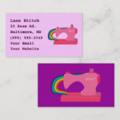 Cartes de visite de la machine à coudre arc-en-cie (Devant / Derrière)