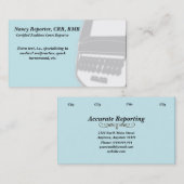 Cartes de visite de la machine Steno Reporter de B (Devant / Derrière)