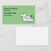 Cartes de visite de la Marche de Chien Simple (Devant / Derrière)