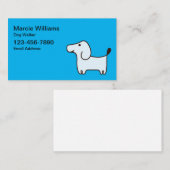 Cartes de visite de la Marche de Chien Simple (Devant / Derrière)