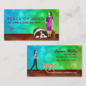 Cartes de visite de la marche des chiens et des so (Devant / Derrière)