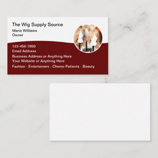 Cartes de visite de la mode cheveux (Devant / Derrière)