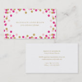 Cartes de visite de la partie | de confettis (Devant / Derrière)