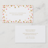 Cartes de visite de la partie | de confettis (Devant / Derrière)