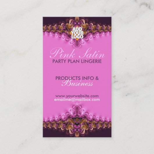 Cartes de visite de la partie de lingerie en dente (Devant)