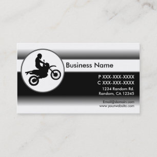 Cartes de visite de la personne de motocross blanc