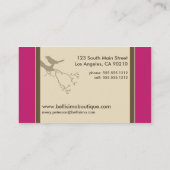 Cartes de visite de la petite Birdie Custom (fuchs (Dos)