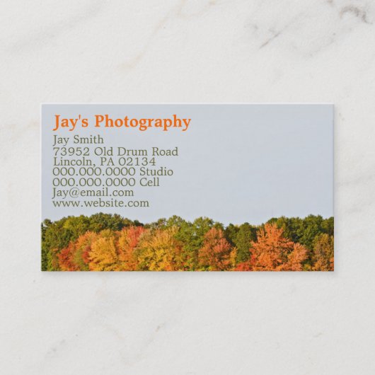 Cartes de visite de la photographie nature (Devant)