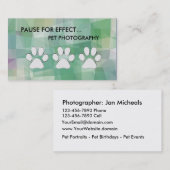 Cartes de visite de la photographie pour animaux d (Devant / Derrière)