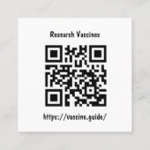 Cartes de visite de la recherche sur les vaccins / (Dos)