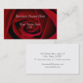 Cartes de visite de la Rose rouge (Devant / Derrière)