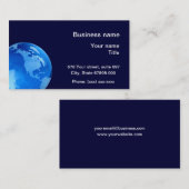 Cartes de visite de la terre de planète (Devant / Derrière)